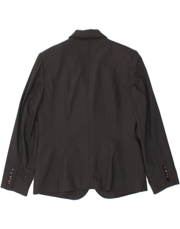 TALBOTS Womens Petite 2 Button Blazer Jacket US 10 Large Grey Wool