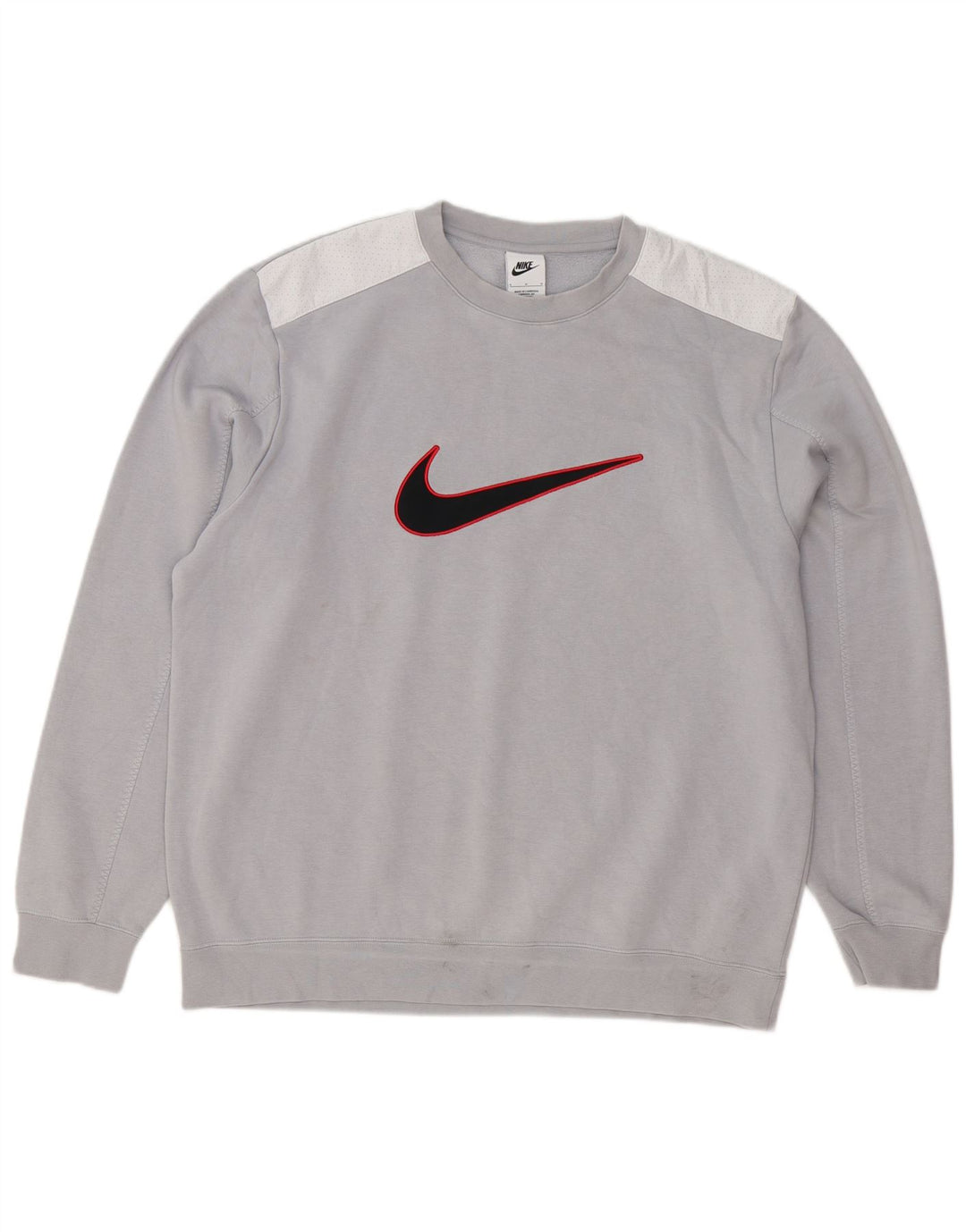 Felpa con grafica Nike da uomo, grande, in poliestere color block grigio
