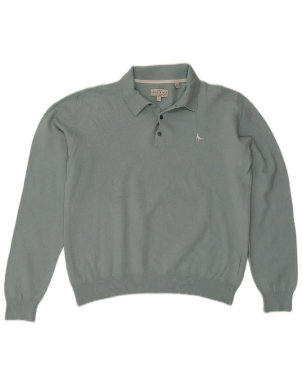 JACK WILLS Maglione da uomo con collo alto grande cotone blu