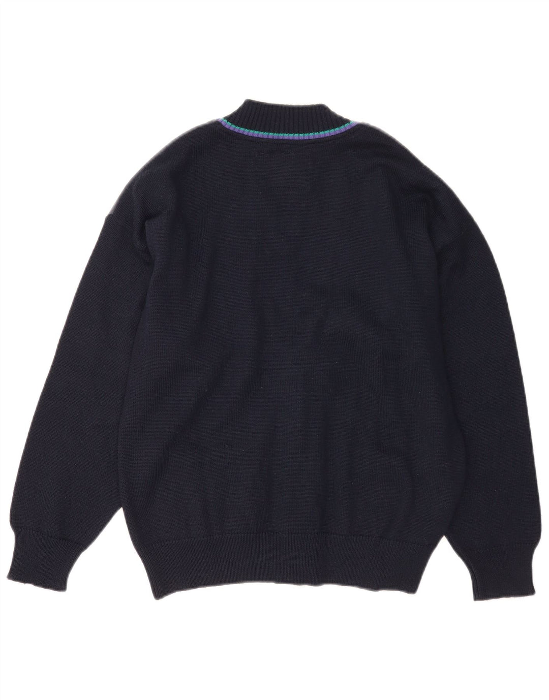 Maglione cardigan da uomo Il Granchio Lana color block medio blu navy
