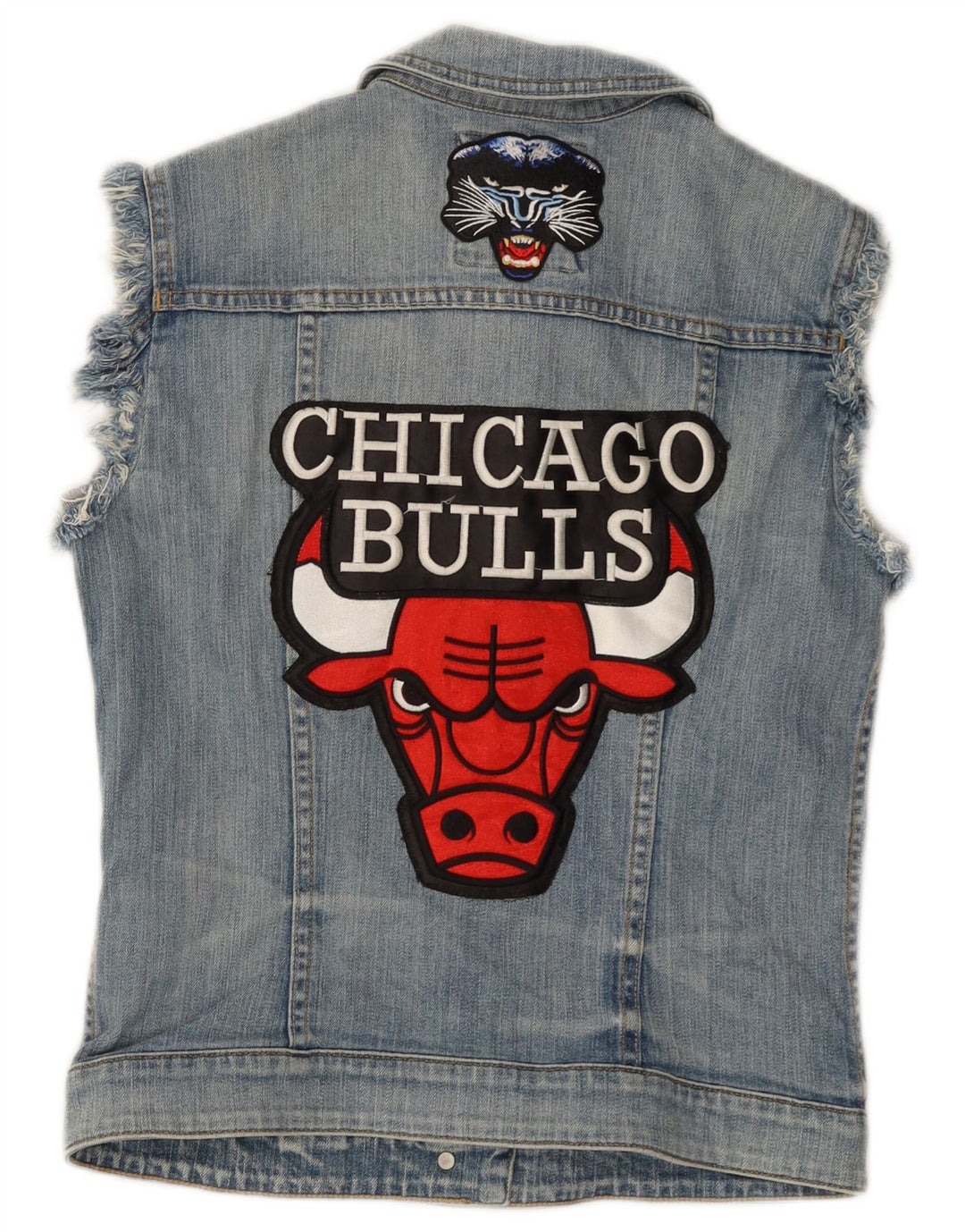 ESPRIT Gilet da donna in denim grafico Chicago Bulls da donna UK 12 cotone blu medio