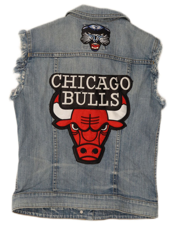 ESPRIT Gilet da donna in denim grafico Chicago Bulls da donna UK 12 cotone blu medio