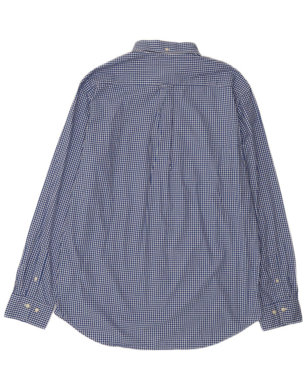 Gant Camicia da uomo vestibilità regolare taglia 43/44 17 1/2 XL cotone a quadretti blu