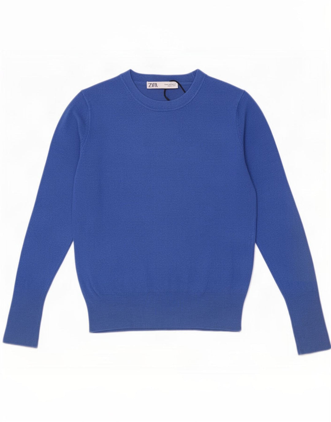 Maglione Zara da donna con scollo a barca UK 12 Viscosa blu medio