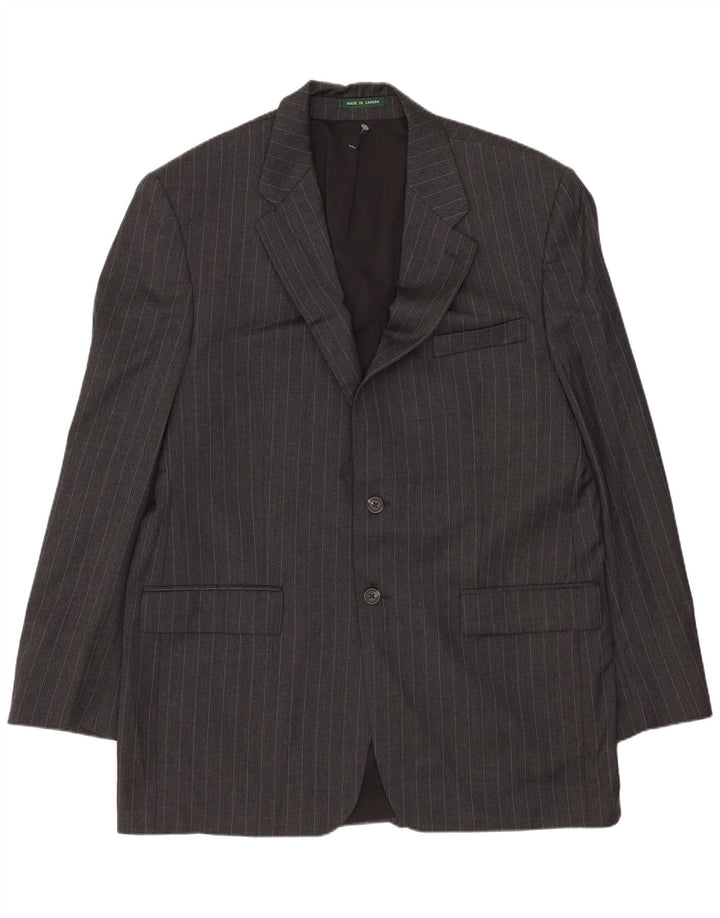 Giacca blazer da uomo a 2 bottoni Ralph Lauren UK 42 XL lana gessata grigia