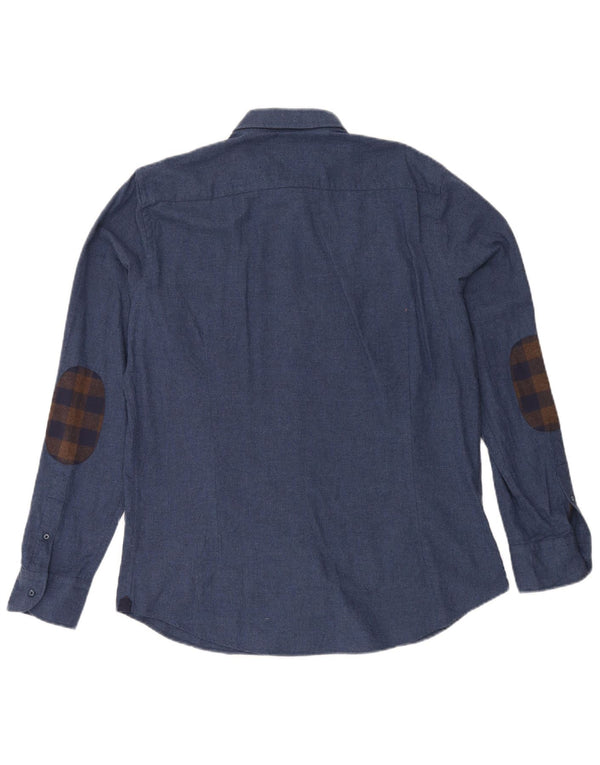 Camicia da uomo Massimo Dutti Large in cotone blu navy