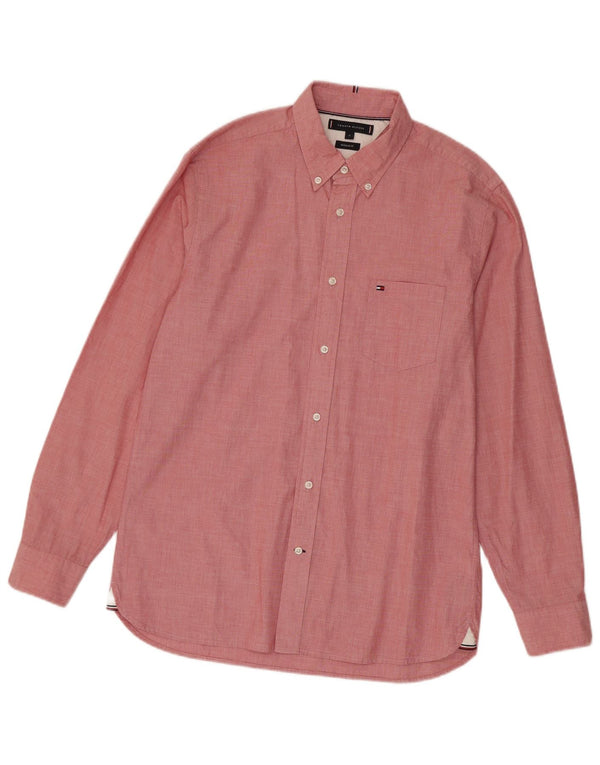 Camicia da uomo Regular Fit Tommy Hilfiger in cotone rosa medio