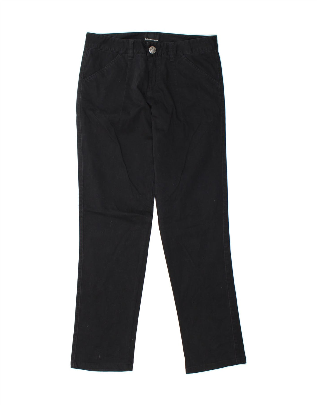 CALVIN KLEIN Womens Slim Casual Trousers W32 L32  Black Cotton Vintage Calvin Klein and Second-Hand Calvin Klein from Messina Hembry 