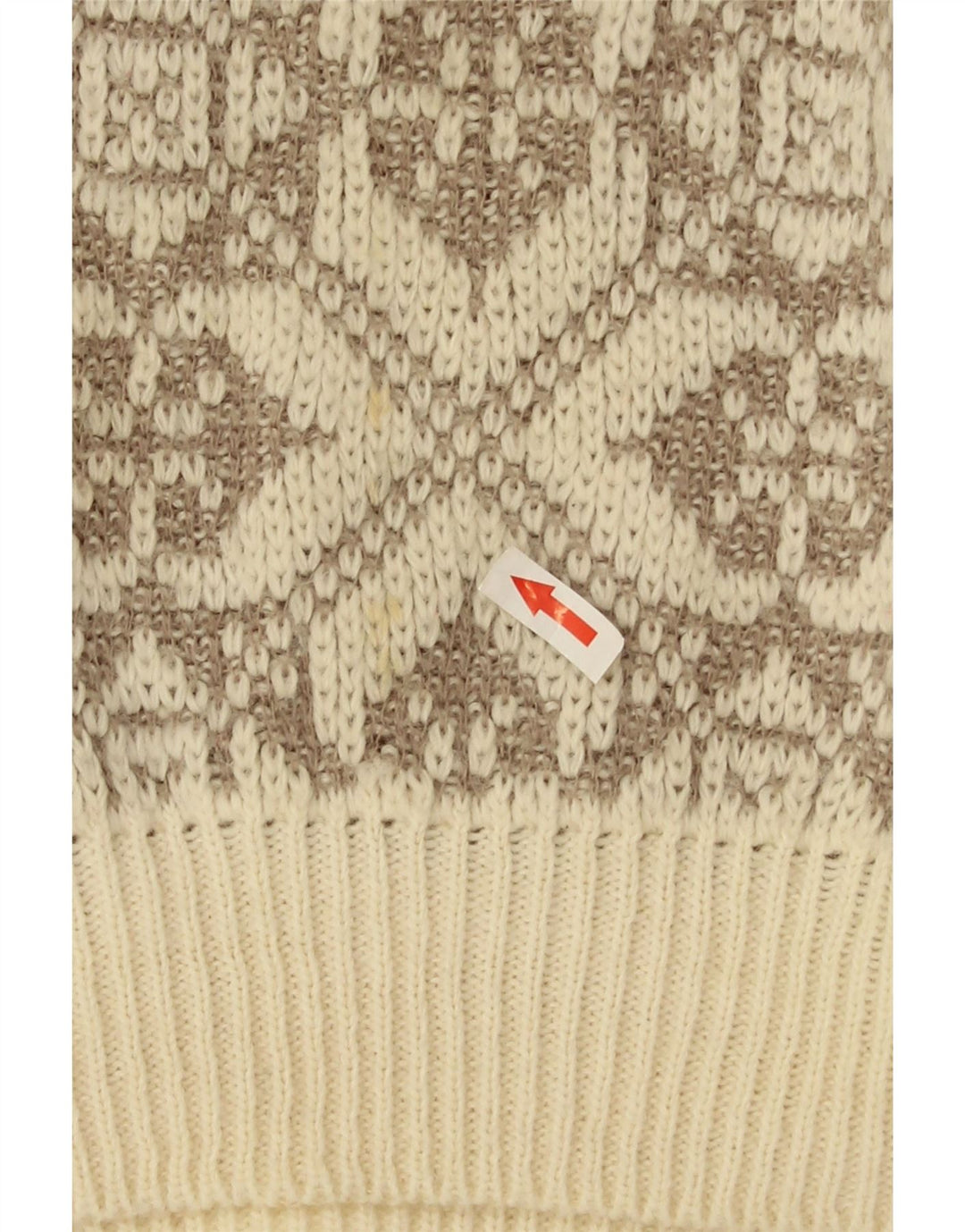 Maglione maglione girocollo da uomo Ciao XL Lana geometrica beige