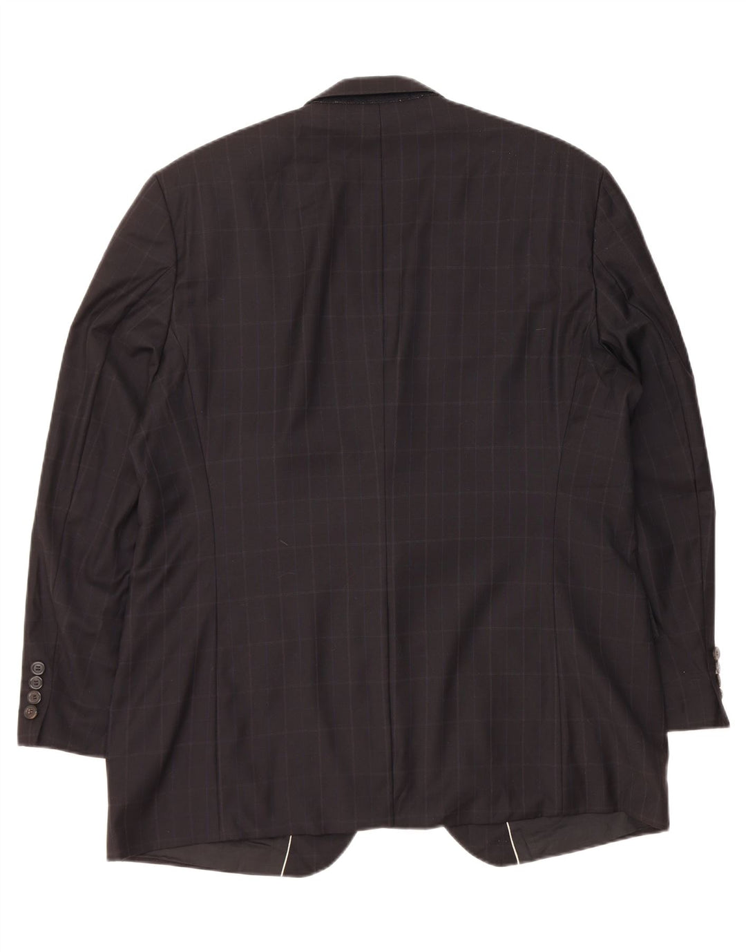 HUGO BOSS Mens 2 Button Blazer Jacket EU 56 3XL Black Check Virgin Wool