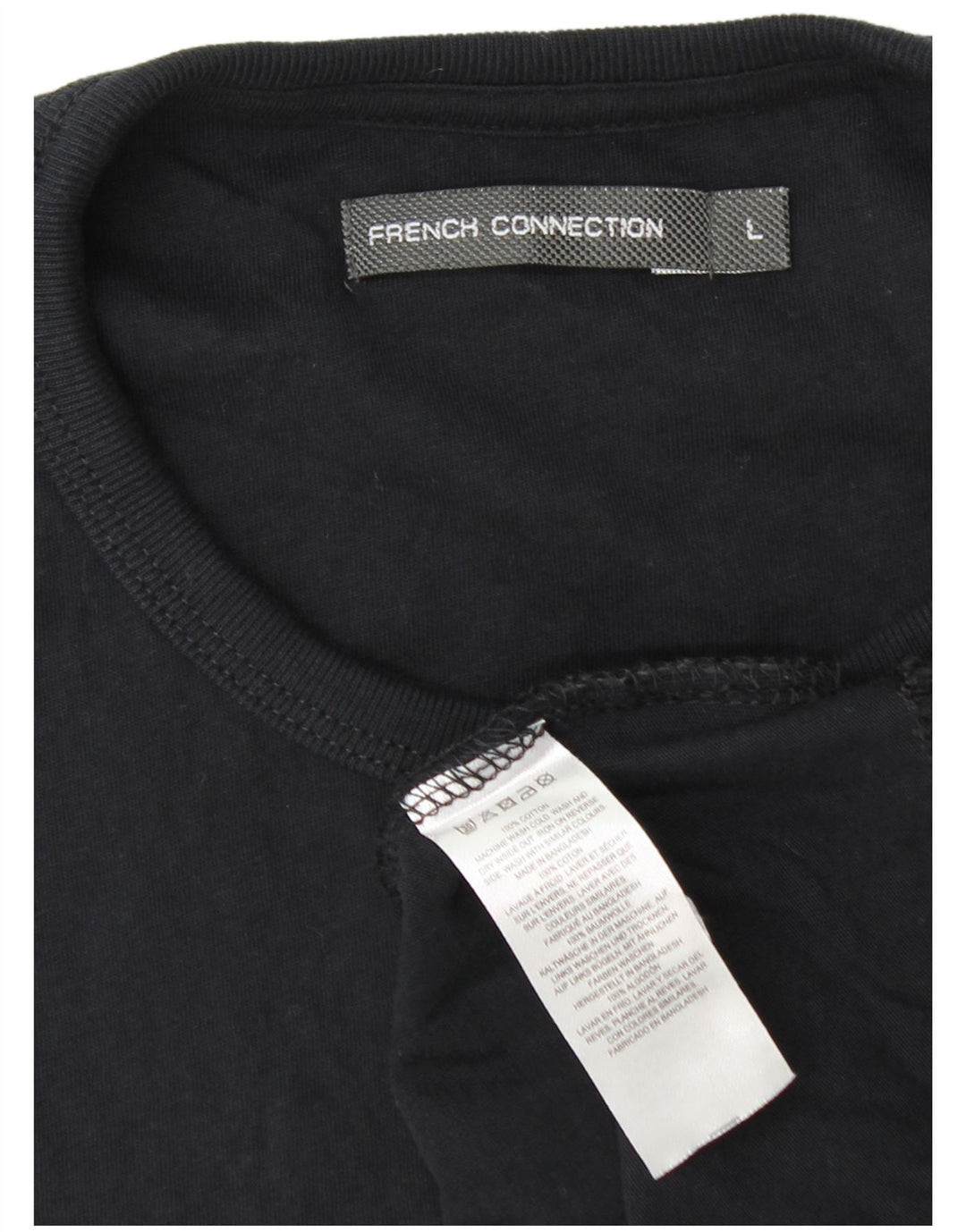T-shirt da donna FRENCH CONNECTION Top UK 16 grande cotone nero