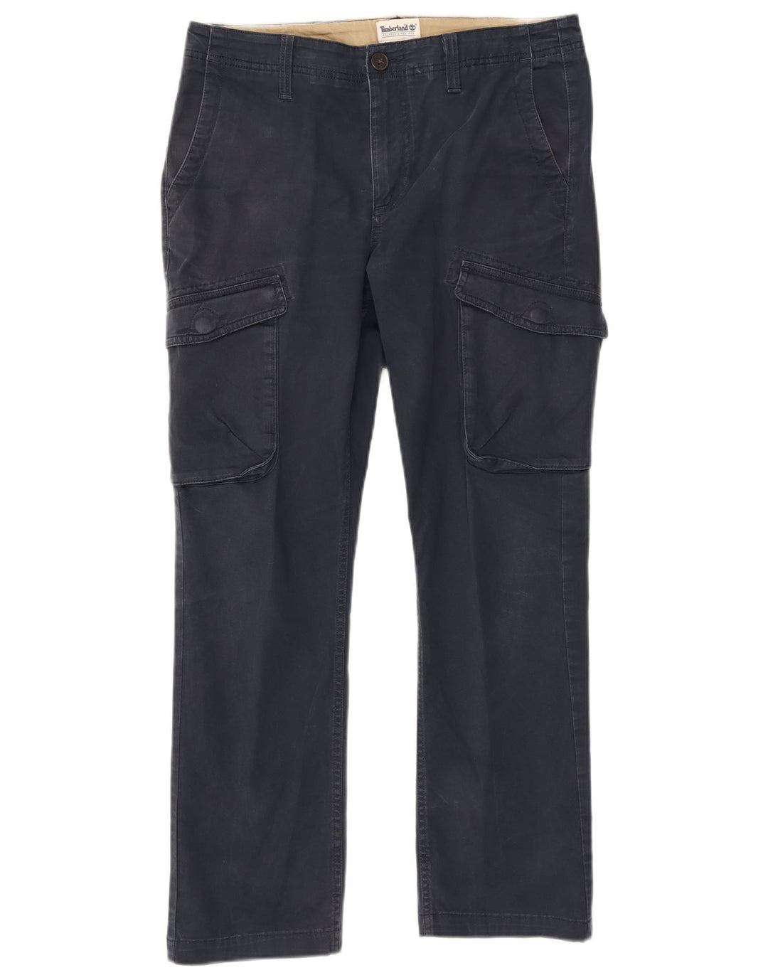 Pantaloni cargo dritti da uomo TIMBERLAND W30 L27 cotone blu navy