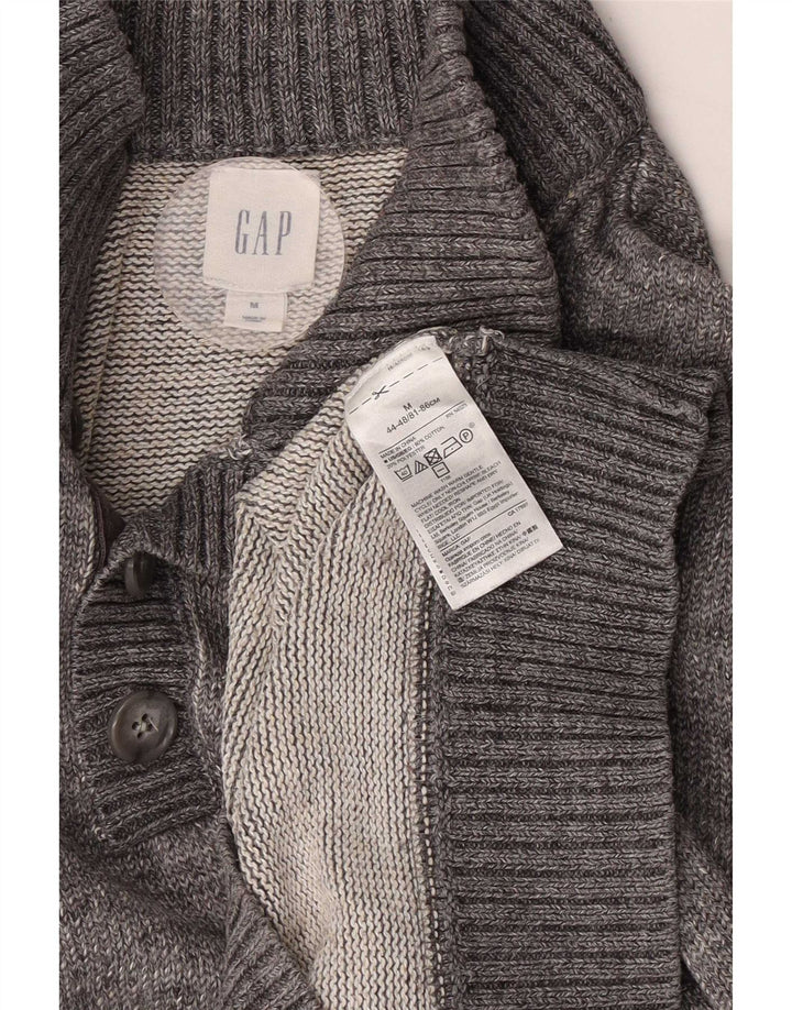 Gap Felpa da uomo con collo abbottonato Maglione in cotone chiazzato grigio medio