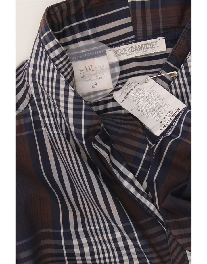 Camicia da uomo Naracamicie 2XL in cotone a quadri blu navy