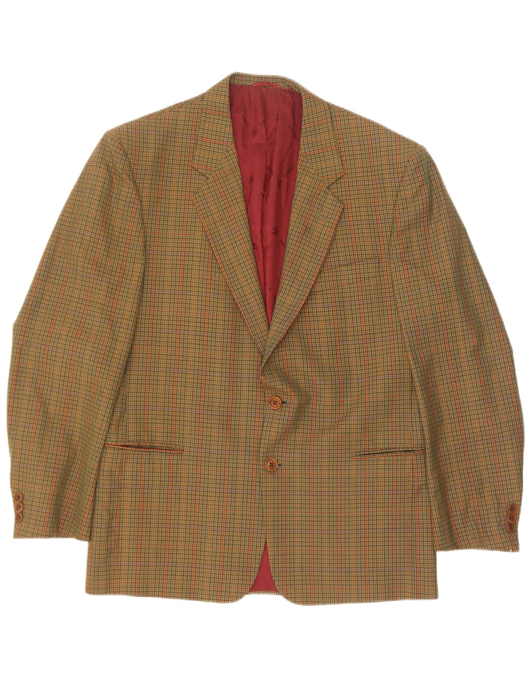 Giacca blazer a 2 bottoni da uomo Brooksfield IT 52 XL lana a quadretti verde