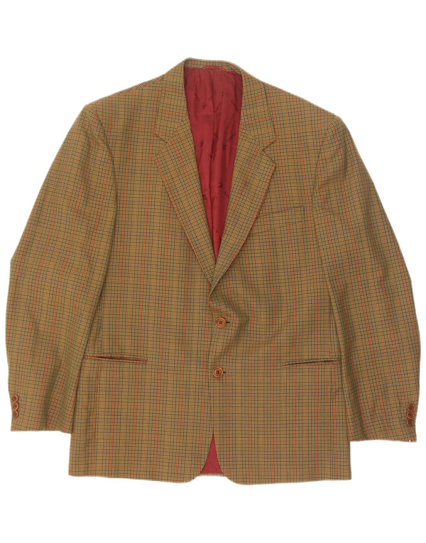 Giacca blazer a 2 bottoni da uomo Brooksfield IT 52 XL lana a quadretti verde
