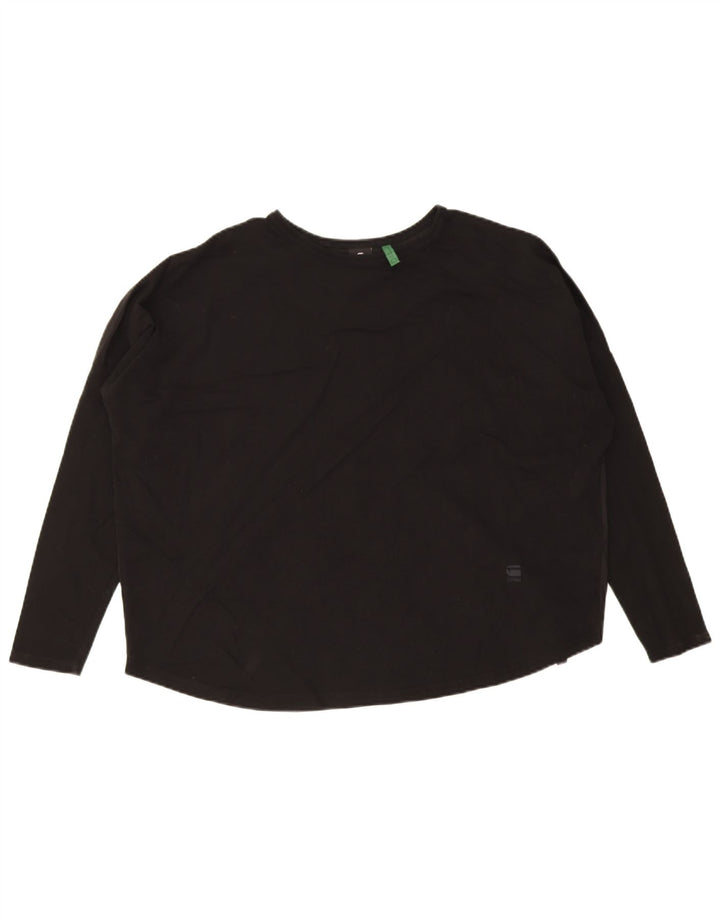 Top oversize da donna G-Star a maniche lunghe UK 14 cotone nero medio