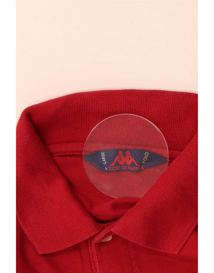 Polo Kappa Uomo Manica Lunga Large Rossa in Cotone