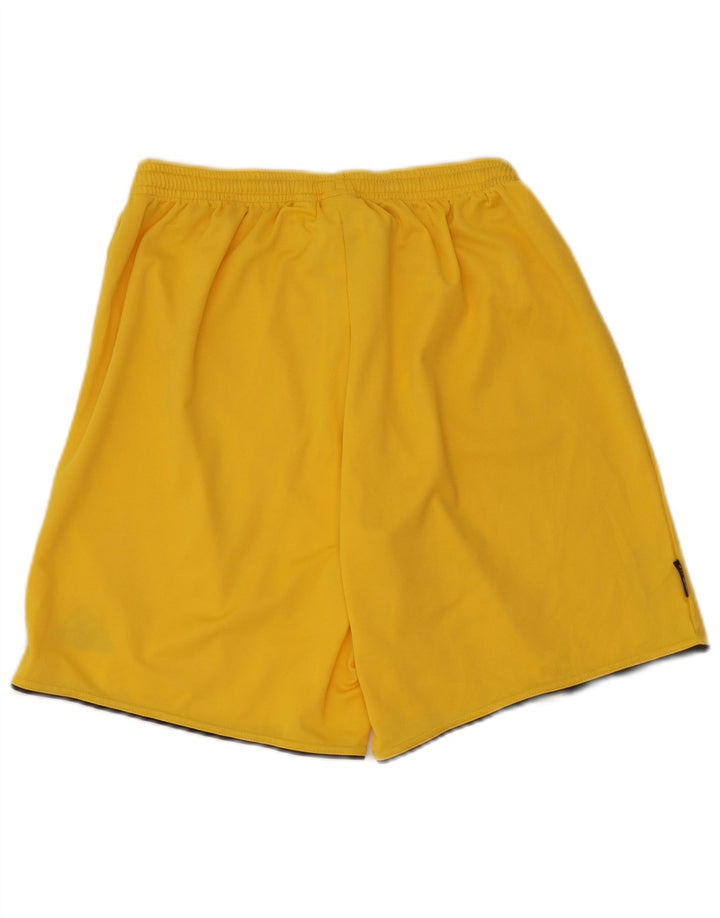 Pantaloncini sportivi Adidas da ragazzo con grafica 11-12 anni, poliestere giallo medio