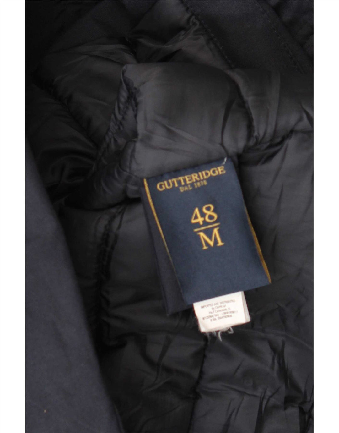 Cappotto imbottito con cappuccio da uomo Gutteridge IT 48 poliestere medio blu navy