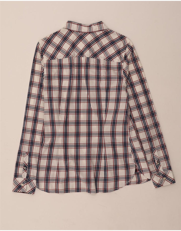 TOMMY HILFIGER Womens Shirt US 12 Large White Check Cotton