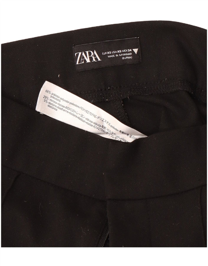 Pantaloni da abito Bootcut da donna ZARA XS W24 L27 poliestere nero