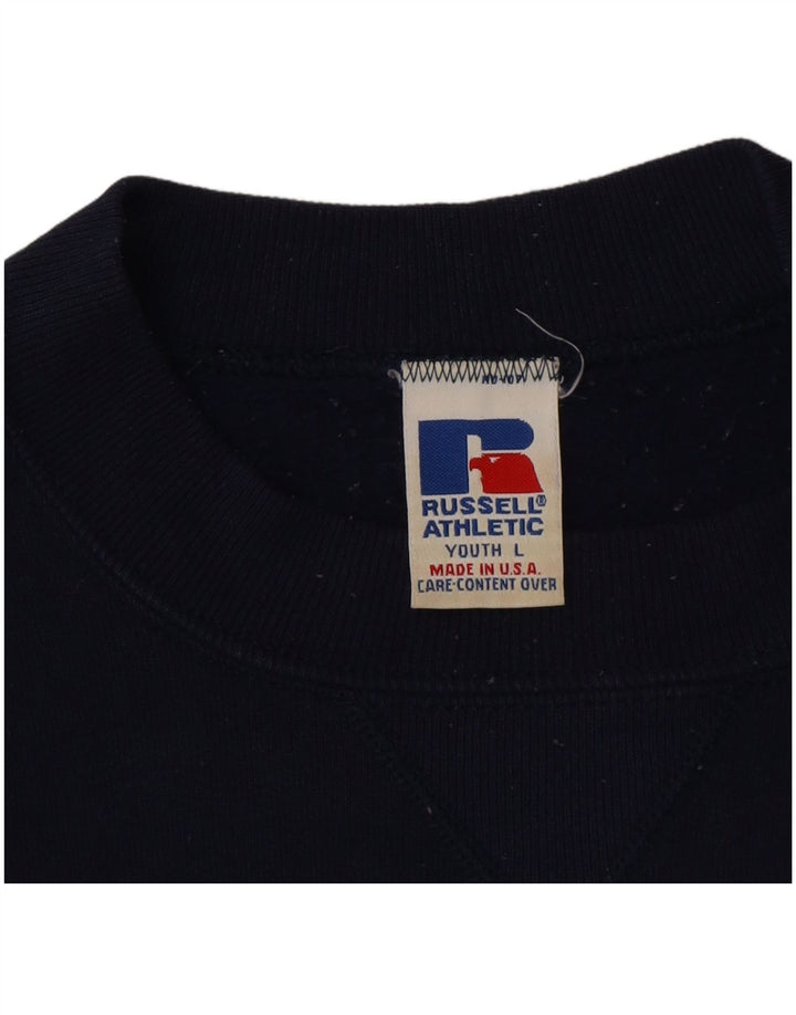 Felpa da ragazzo Russell Athletic, 13-14 anni, grande, in cotone blu navy