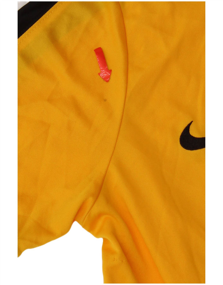 T-shirt Nike da uomo Dri Fit, top in poliestere color block giallo medio