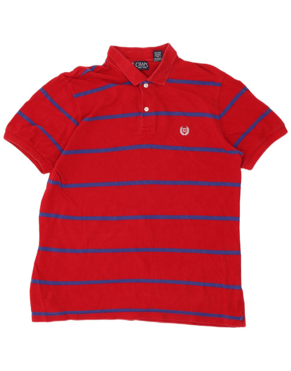 Polo da uomo Chaps in cotone a righe rosse medie
