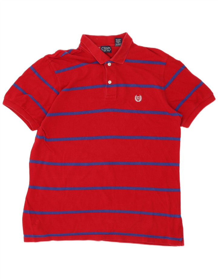 Polo da uomo Chaps in cotone a righe rosse medie