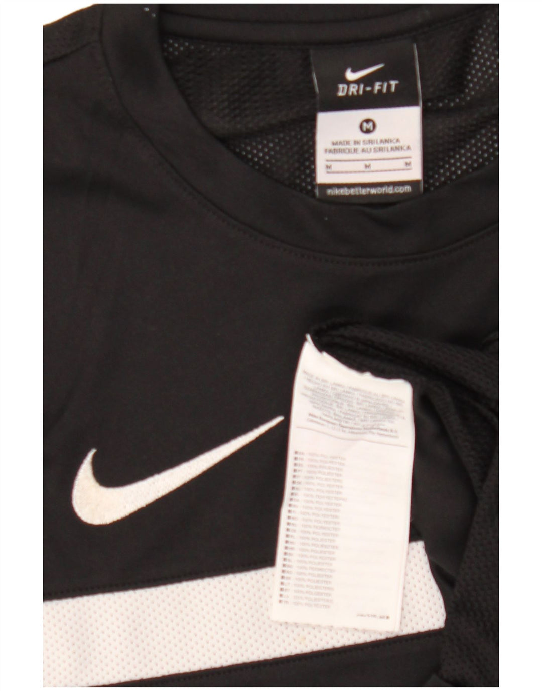 T-shirt da uomo Nike Top in poliestere color block medio nero
