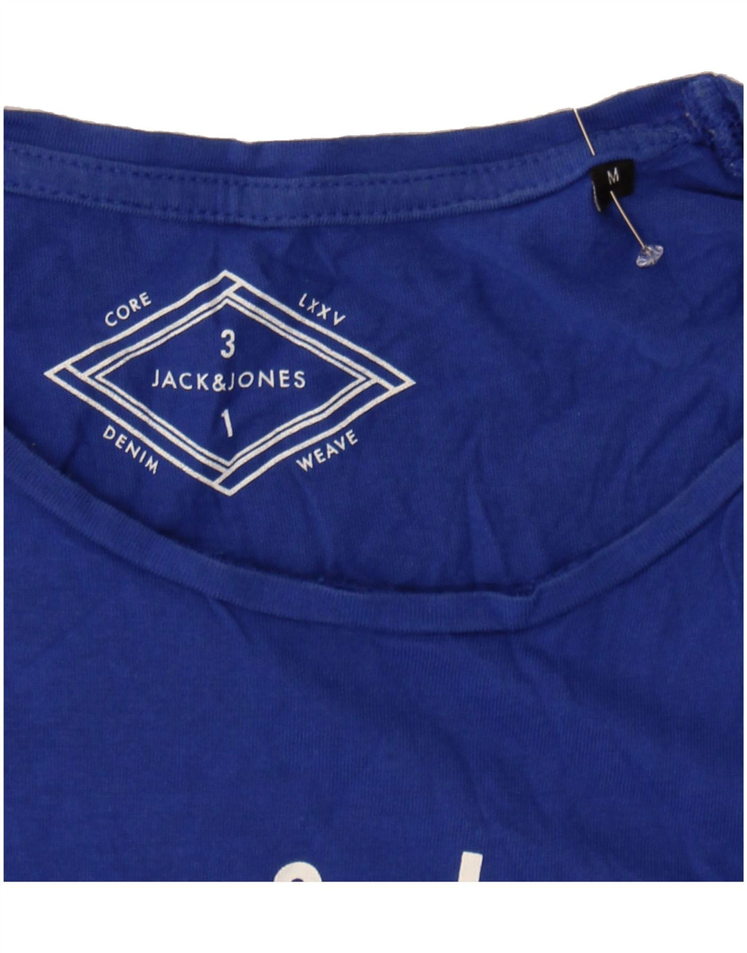 JACK & JONES Mens Graphic T-Shirt Top Medium Blue Cotton Vintage Jack & Jones and Second-Hand Jack & Jones from Messina Hembry 