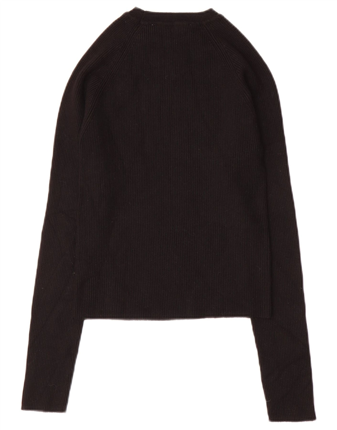 Top corto da donna Zara a maniche lunghe UK 12 viscosa nera media
