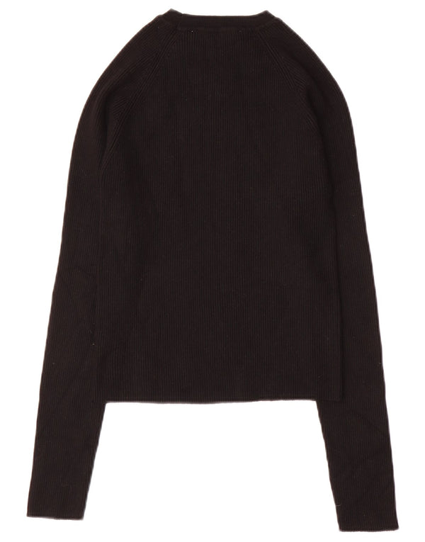 Top corto da donna Zara a maniche lunghe UK 12 viscosa nera media