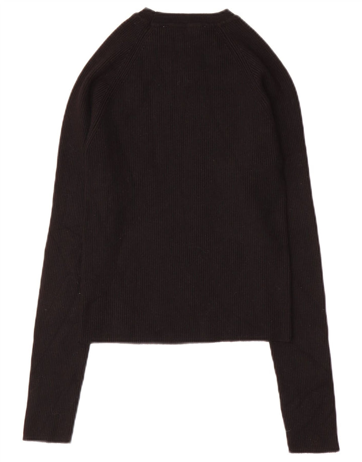 Top corto da donna Zara a maniche lunghe UK 12 viscosa nera media