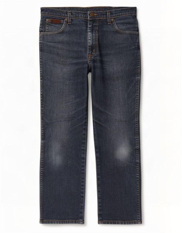 Jeans dritti elasticizzati Texas da uomo Wrangler W34 L30 cotone blu