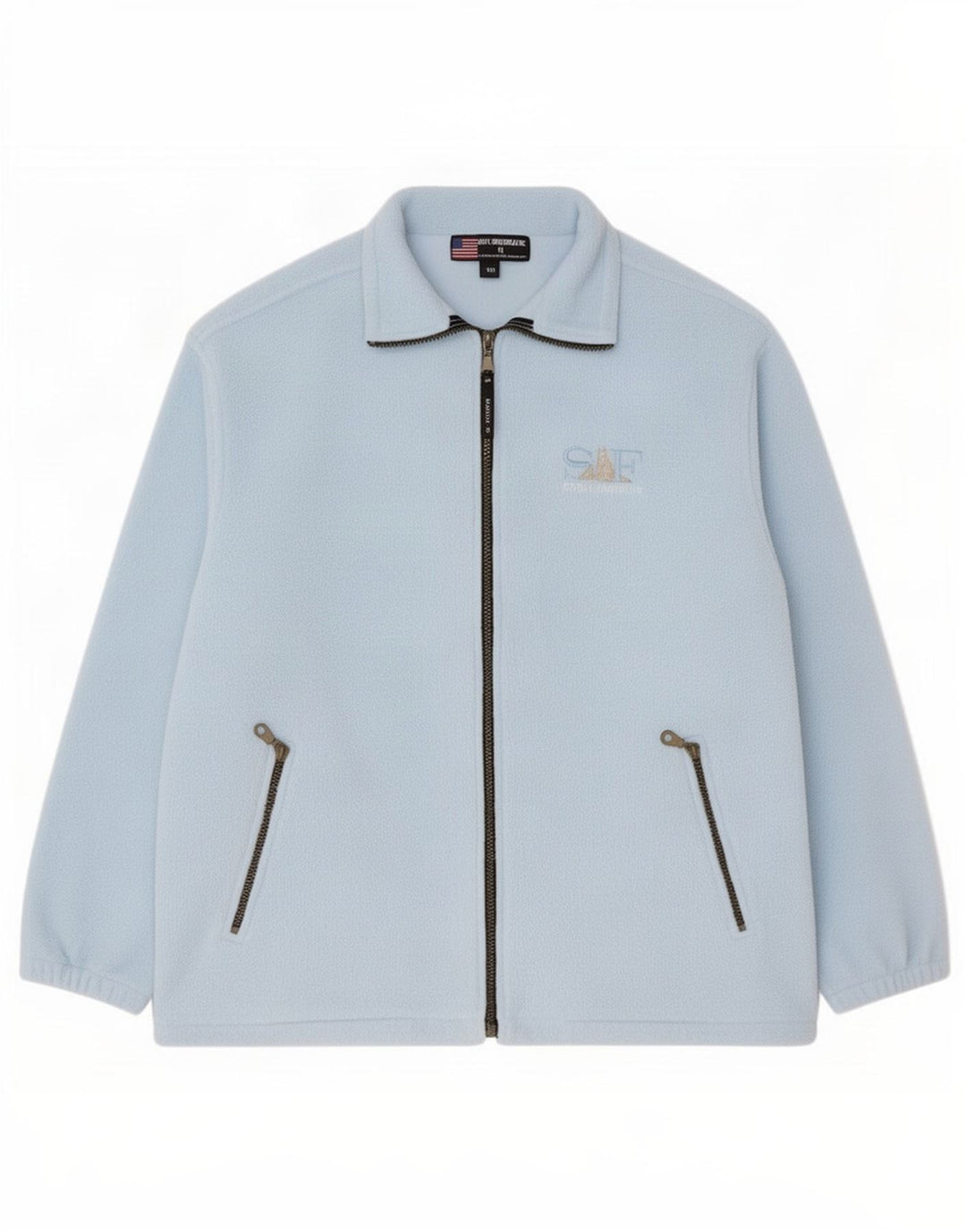 Giacca in pile vintage da uomo UK 38 blu medio