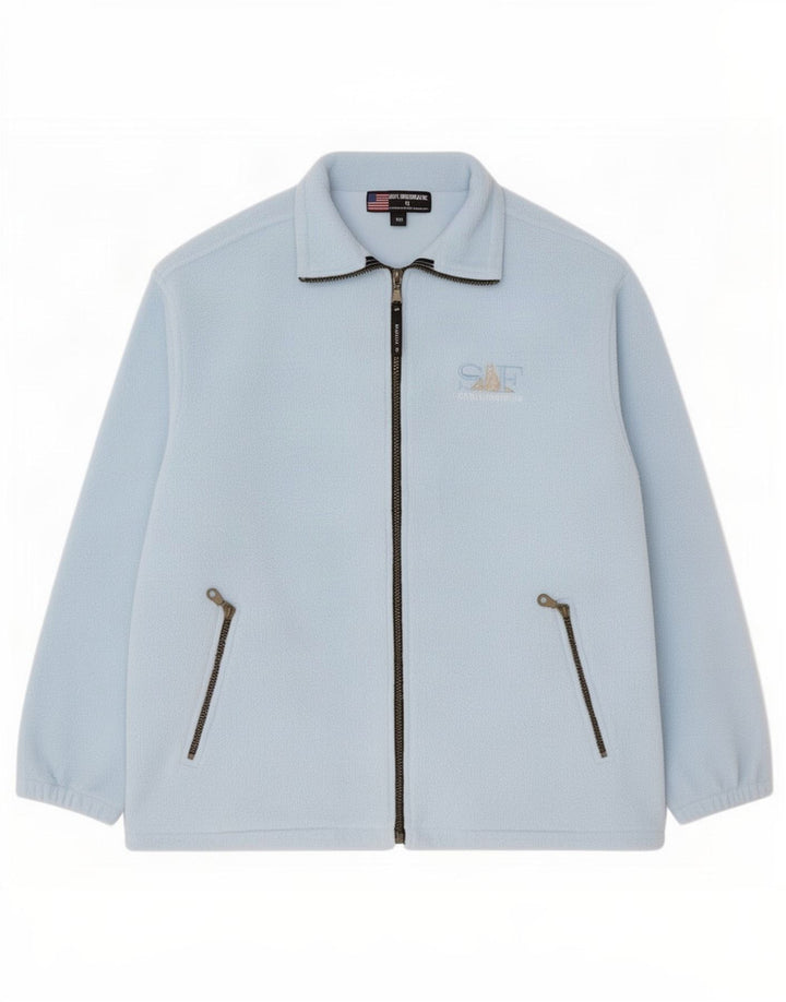 Giacca in pile vintage da uomo UK 38 blu medio