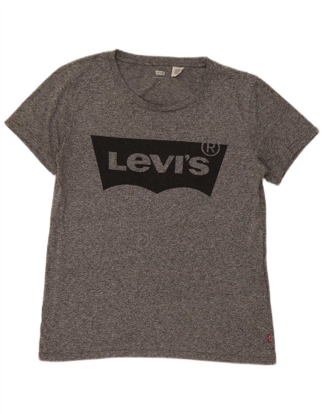T-shirt grafica da donna Levi's Top UK 10 Small Poliestere chiazzato grigio