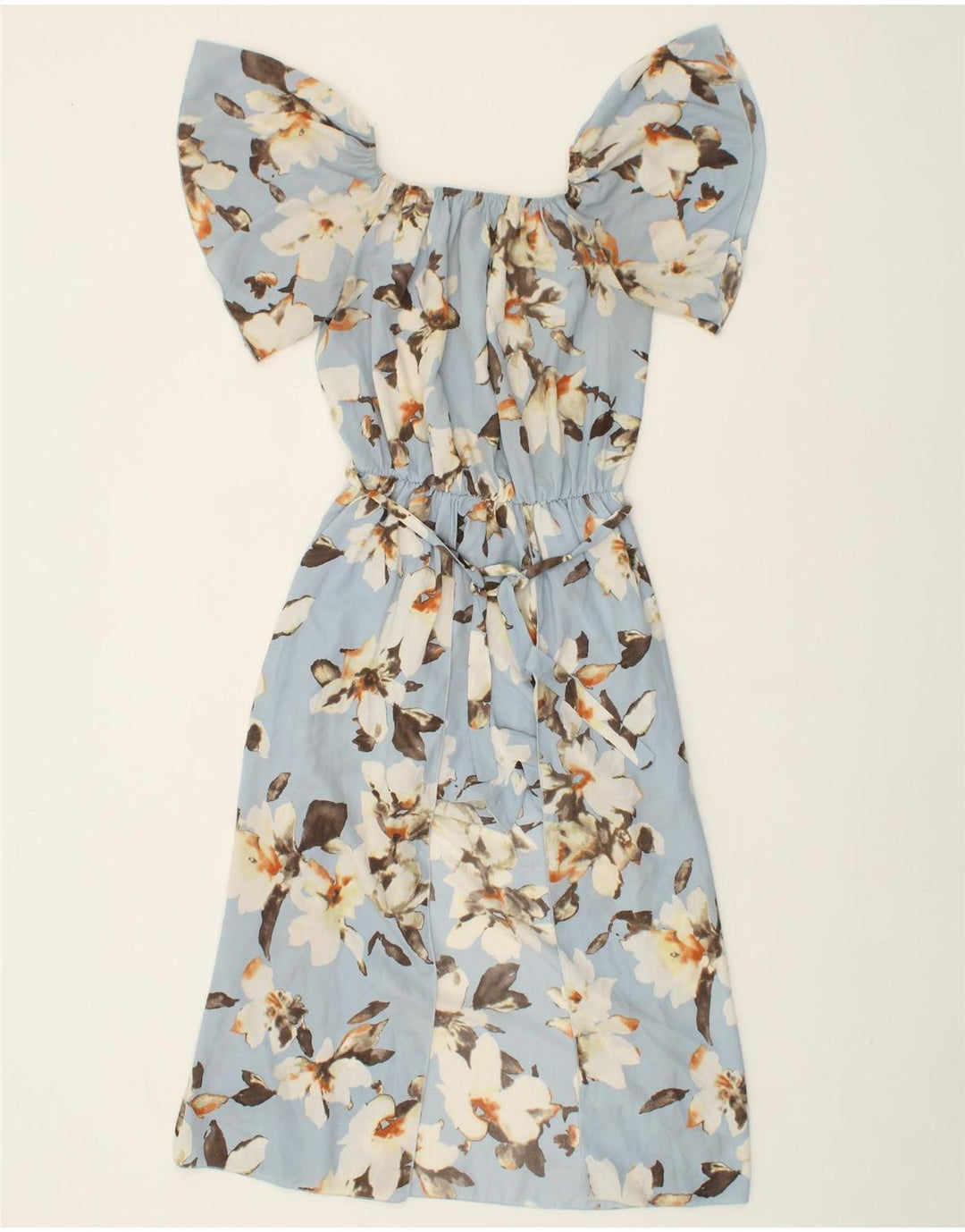 VINTAGE Womens Maxi Dress UK 10 Small Blue Floral Vintage Vintage and Second-Hand Vintage from Messina Hembry 