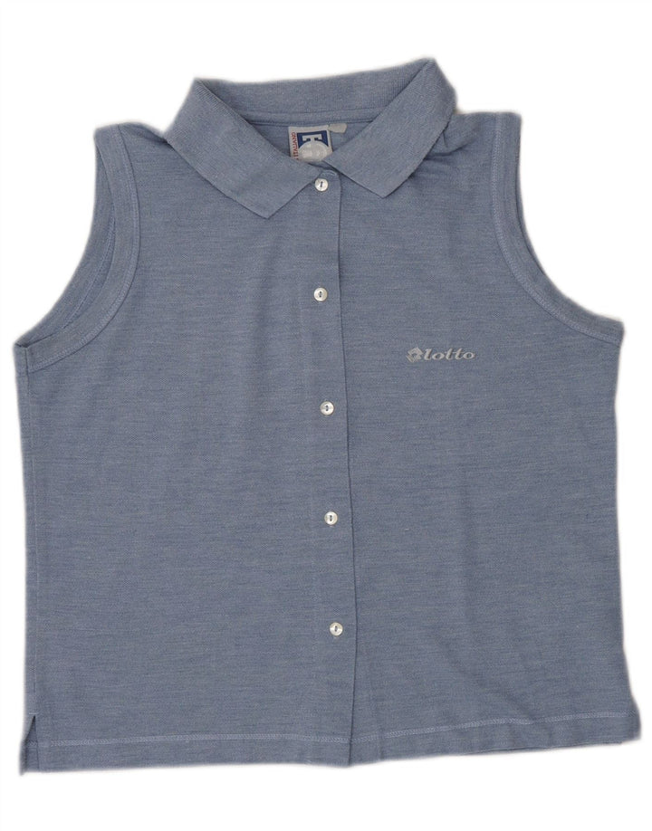 LOTTO Camicetta senza maniche corta da donna UK 10 Small Poliestere blu