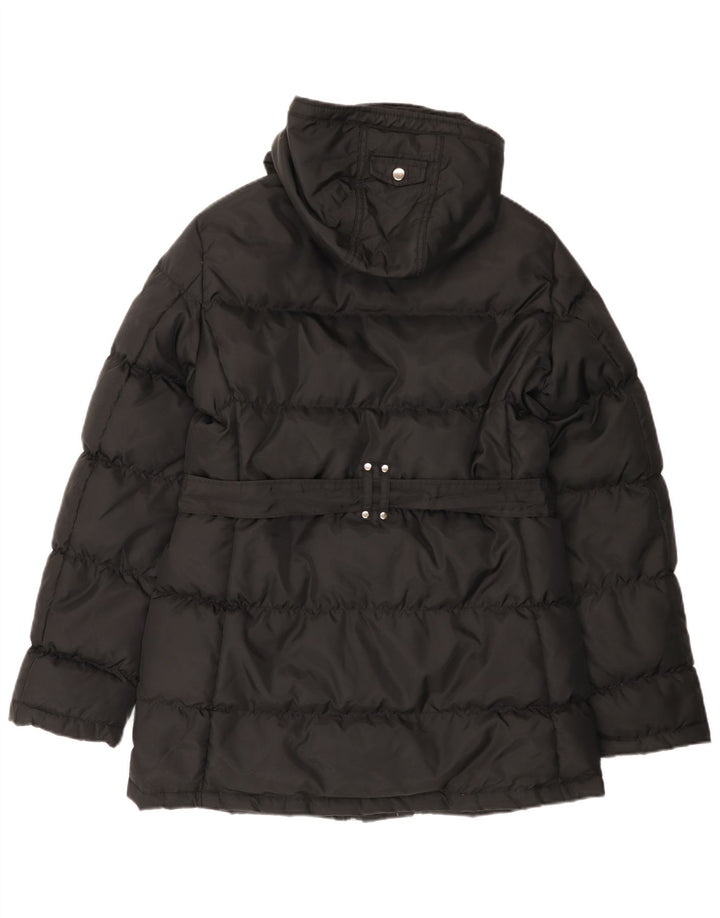 Cappotto imbottito con cappuccio da donna Zara UK 14 medio nero