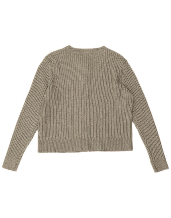 Maglione cardigan da donna Marks & Spencer UK 16 grande poliestere verde