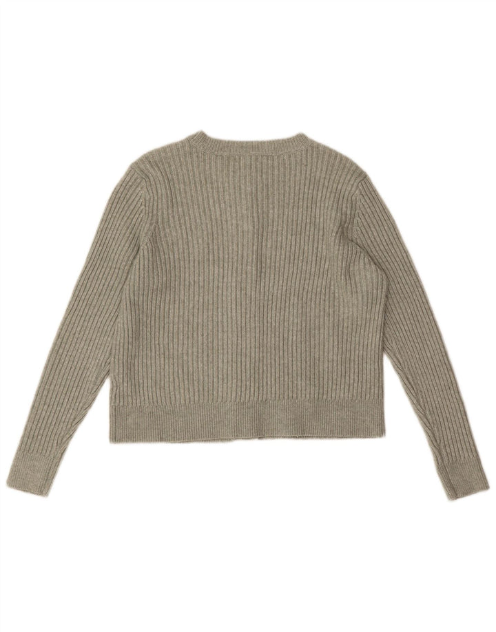 Maglione cardigan da donna Marks & Spencer UK 16 grande poliestere verde