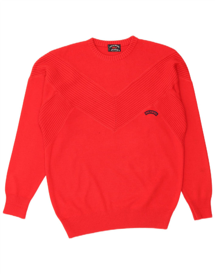 PAUL & SHARK Maglione da uomo girocollo stile yachting in lana vergine rosso medio