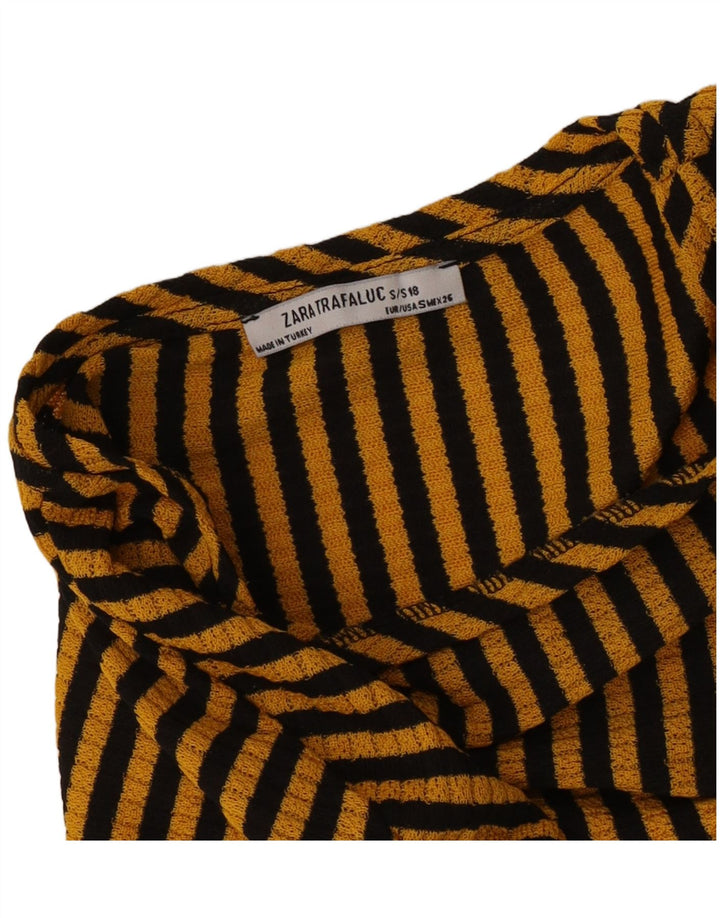 Top corto da donna Zara a righe UK 10 piccolo giallo