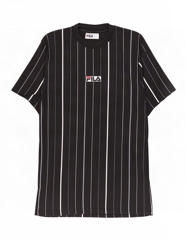 T-shirt Fila da uomo Top Small in cotone a righe nere