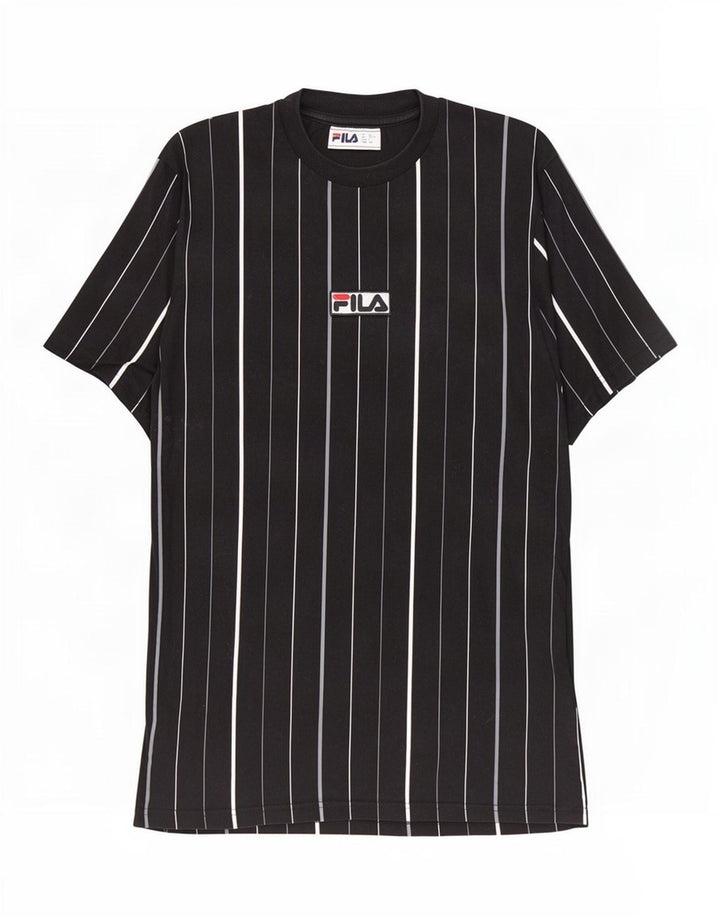 T-shirt Fila da uomo Top Small in cotone a righe nere