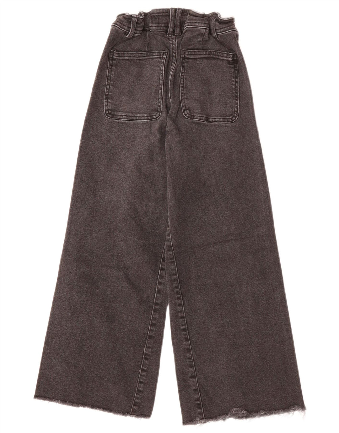 Jeans ZARA per Bambina a Vita Alta a Gamba Larga 7-8 Anni W22 L21 Cotone Nero