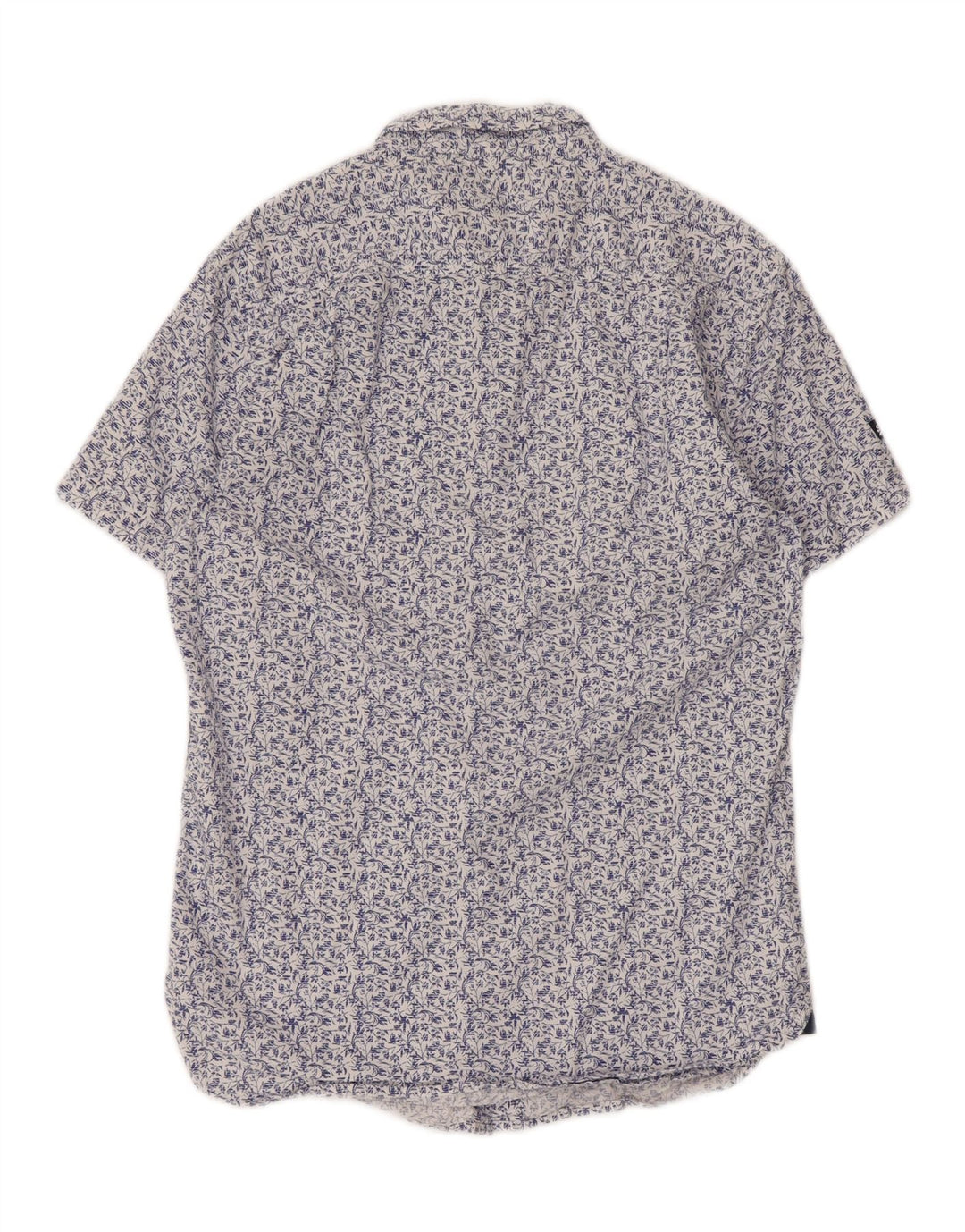 Camicia a maniche corte da uomo SUPERDRY in cotone floreale blu piccolo